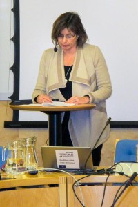 Biståndsminister Isabella Lövin berättar om Sveriges prioriteringar inför World Humanitarian Summit. Foto: Therése Jonsson
