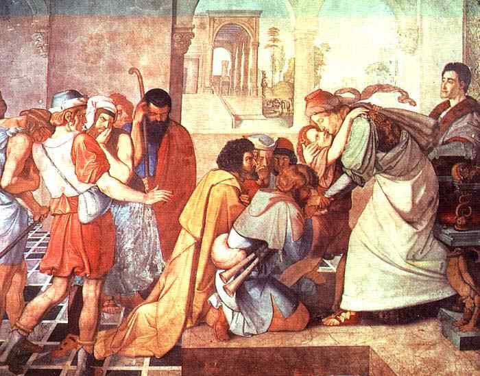 Josef förlåter sina bröder, och så kan de leva tillsammans igen.