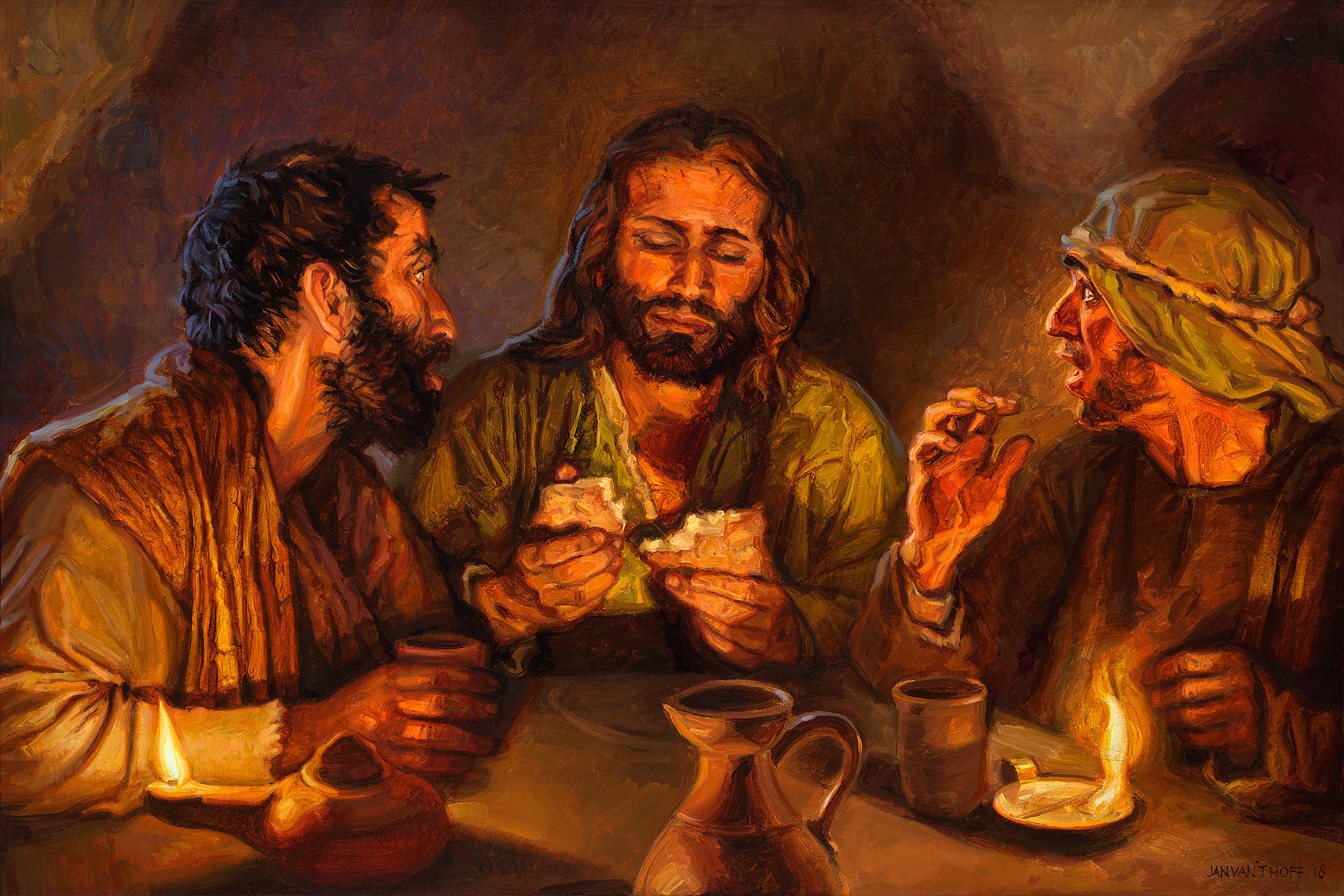 Jesus och lärjungarna i Emmaus
