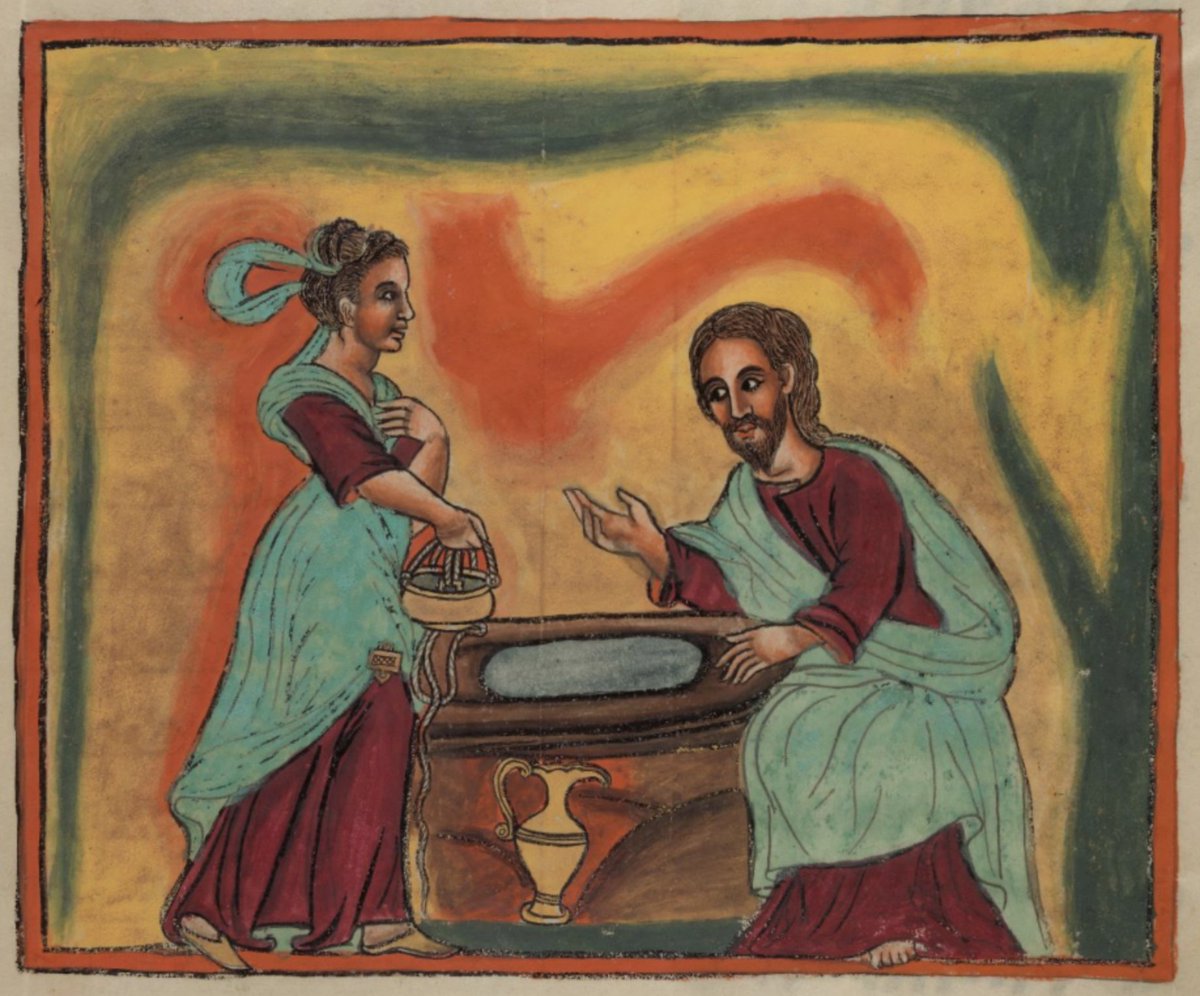 Jesus och samarisk kvinna vid Sykars brunn, Etiopisk bild